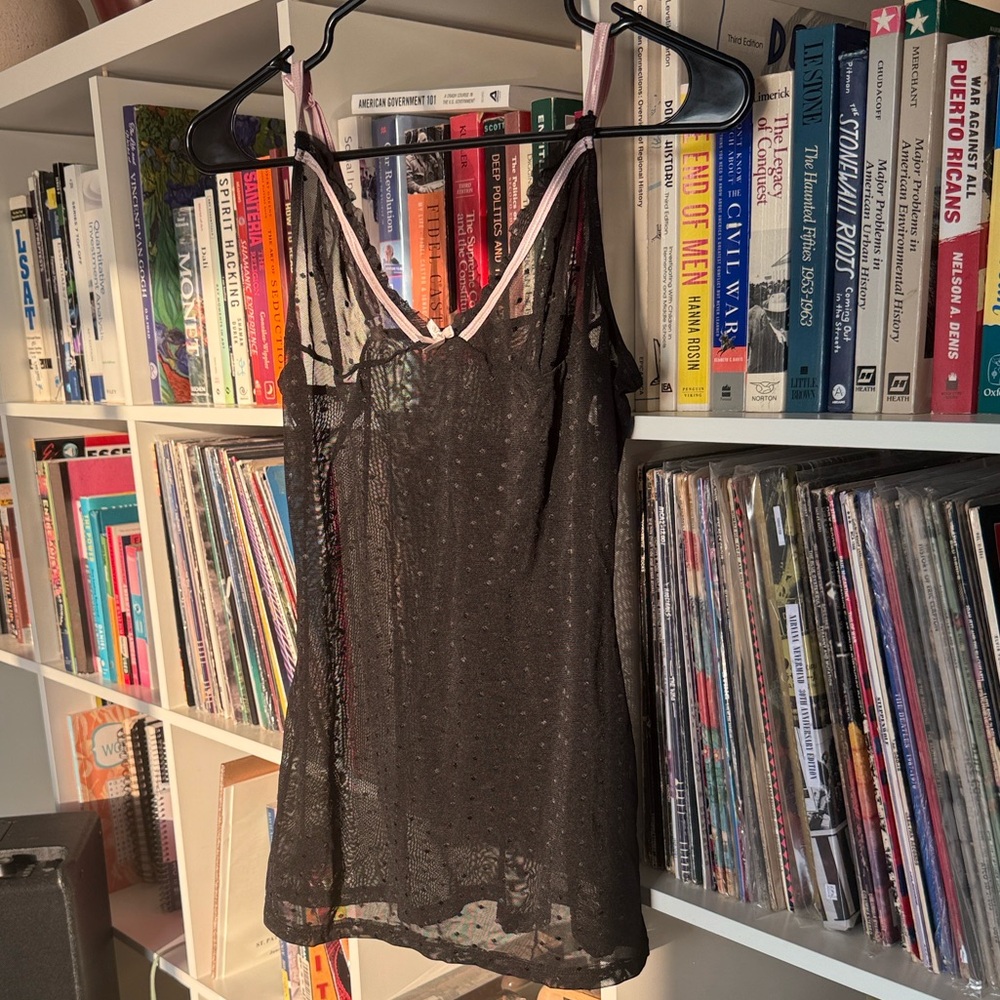 Chic Black Sheer Slip Dress